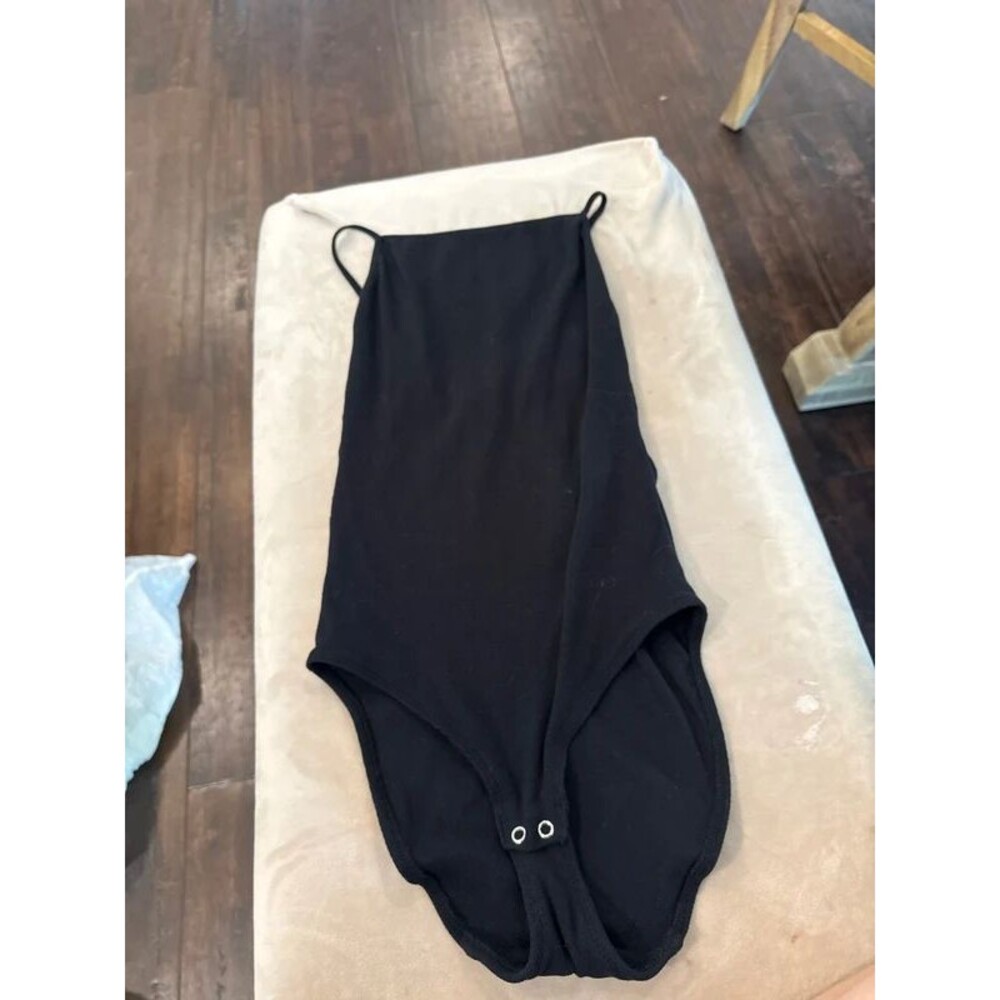 Weekday full brief ribbed high neck low back bodysuit